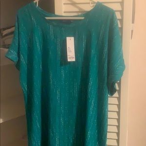 Apt 9 0X teal pattern shirt